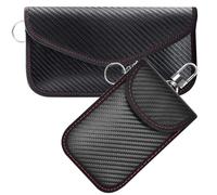 2 custodie per chiavi per auto in fibra di carbonio, custodie per chiavi per auto, custodie per schermatura segnale chiavi per auto, custodie per chiavi con ganci