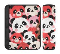 2 custodie per cinture di sicurezza per auto con motivo panda rosso cartone animato più comode per la guida di aerei accessori per carrello
