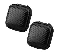 2 custodie per cuffie a righe, custodia per cuffie, con scomparto in rete, custodia rigida per auricolari, custodia per cavi dati, mini custodia per accessori.
