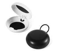 2 Custodie per Tappi per Le Orecchie, Mini Custodia Portatile per Tappi per Le Orecchie Custodia per Auricolari con Cordino Attività All'Aperto Bigiotteria e Pillole (Bianco, Nero)