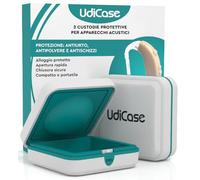 2 Custodie Porta Apparecchi Acustici - UdiCase interno Morbido Apertura Rapida con Piedini Antiscivolo - Antiurto Antipolvere Antischizzi - Contenitore Impermeabile Rigido Portatile per Viaggi 7x7x3cm