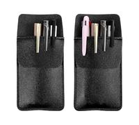 2 custodie protettive per penne in pelle, per uomo, camicia, cappotti, da laboratorio, per penne, puntatori, matite, carte, scuola, ufficio, ospedale, colore nero, 16 x 8 cm