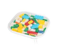 2 custodie rigide con cerniera, in plastica trasparente, per piccoli oggetti, giocattoli, blocchi da costruzione, puzzle, cosmetici e cancelleria (media)