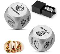 2 dadi per decisioni alimentari per lui e lei, regalo per coppie, in acciaio, con cassetto, appuntamento notturno per fidanzata, fidanzato, marito, moglie, matrimonio, compleanno