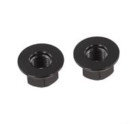 2 dadi per mozzo in lega di alluminio M10 da 3/8 per bici pieghevoli e fisse con connessione solida al mozzo della ruota e liscia al tatto lucido per una facile maneggevolezza (nero)