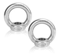 2 dadi per occhielli di sollevamento in acciaio inox M16 M20 M22, forma ad anello metrica in acciaio inox, con occhielli di sollevamento, dado ad occhiello, bullone per occhiello, vite ad anello