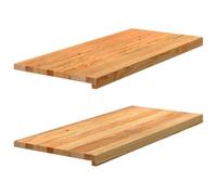 2 davanzali in legno di rovere massiccio, non trattati, 90 x 40 x 2 cm, marrone chiaro, davanzali per finestre in legno naturale, come superficie di presentazione per decorazione