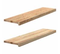 2 davanzali per finestre in legno massiccio di quercia non trattato, 100 x 30 x 2 cm, davanzale in rovere massiccio per decorazioni, libri o piante, superficie facile da pulire