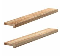 2 davanzali per finestre, non trattati, 100 x 15 x 2 cm, in legno massiccio di rovere, per decorazioni e libri