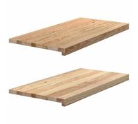 2 davanzali per finestre, non trattati, 80 x 40 x 2 cm, in legno massiccio di quercia, superficie liscia, facile da pulire, ideale come superficie di presentazione