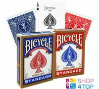 2 Decks Bicycle Rider Back Standard Index Gold Playing Cards 1 Red 1 Blue Nuovo