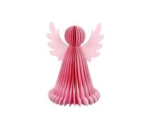 2 Decorazioni a Nido d'Ape con Angelo, Biglietti di Auguri Natalizi Pop-up for cene di Nozze, centrotavola cristiani, caminetto, Festa di Capodanno(Pink,L)
