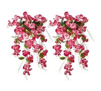2 decorazioni da parete con ibisco e rosa finte, da appendere, per interni ed esterni, zone di transizione con design continuità senza cuciture (rosso chiaro)