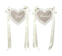 2 Decorazioni Elegante Sedia Matrimonio Sposa Sposa Pizzo | Eleganti decorazioni per sedie da sposa e sposo in pizzo con lunghi fiocchi di nastro per il ricevimento di nozze