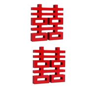 2 decorazioni in legno naturale per matrimoni, intagli di felicità, design robusto per celebrazioni tradizionali, decorazioni per feste in legno facili da usare