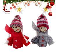 2 decorazioni natalizie in feltro a forma di angelo, piccole decorazioni da appendere all'albero di Natale, decorazioni per feste invernali (rosso-B)