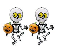 2 decorazioni per feste di Halloween, palloncini in lamina a forma di teschio messenger per attività in classe, feste per famiglie e simpatici display a tema cartoni animati