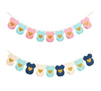 2 decorazioni per feste per neonati, simpatico body a maniche corte | Adatto per baby shower per ragazzi e ragazze, feste di rivelazione di genere, decorazioni per la cameretta dei bambini