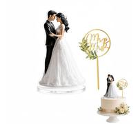 2 decorazioni per torta nuziale con sposo e signor | Durevole e riutilizzabile, il design elegante ed elegante aggiunge fascino a qualsiasi tavolo festivo