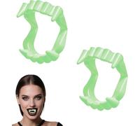 2 denti da vampiro per bambini, che si illuminano al buio, denti da vampiro zombie, accessori per cosplay, accessori per costume da Dracula