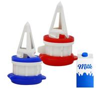 2 deviatori per latte, versatori per bottiglie di latte, deviatore per bevande in scatola, da gallone con beccuccio, include coperchio per uso domestico e cucina scatole e vari sacchetti di