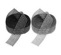 2 di nastri strass strisce decorative 8 file fai da te nero argento