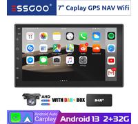 2 DIN 7" DAB+ Carplay Autoradio Stereo Android 14 2+32G Touch Screen GPS Camera