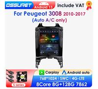 2 DIN Android 13 Autoradio per Peugeot 3008 2010-2017 Auto A/C solo Auto Multimedia Stereo Schermo Verticale da 9.7 pollici Carplay 7862