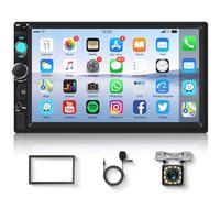 2 Din Autoradio 7 Pollici Touch Screen Radio Auto Bluetooth FM Radio, Hodozzy Stereo Auto 2 Din Schermo con Mirrorlink, Lettore MP5 Universale AUX/USB, Telecamera Retrocamera,e Retroilluminazione