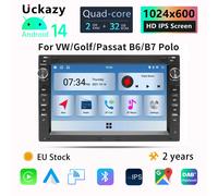 2 Din Car Radio Android 14 For VW PASSAT B5 MK4 MK5 SHARAN Jetta Bora Polo TRANSPORT T5 CITI CHICO Multimedia Head Unit Carplay 1 GB RAM 32 GB ROM