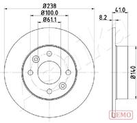 2 DISCHI FRENO ANTERIORI ASHIKA 60000700C 60-00-0700C