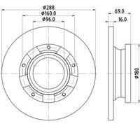 HELLA 8DD 355 133-071 Disco freno