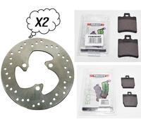2 DISCHI FRENO + PASTIGLIE ANT + POST FRENO YAMAHA AEROX 50 2005 190X58X4 Disco