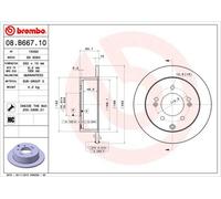 2 Dischi Freno Posteriori 262Mm BREMBO Per KIA CERATO II Berlina