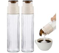 2 dispenser automatico di olio per versare, bottiglia in vetro trasparente da 502,7 ml con coperchio a tenuta stagna, grande capacità per cucinare in cucina, crema di caffè, dolcificante, facile uso