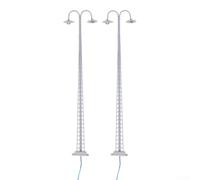 2 dispositivi di illuminazione a LED in miniatura per layout ferroviari e scene di modelli in scala con alloggiamento in metallo ABS e distribuzione della luce costante (grigio)