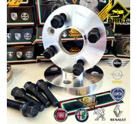 2 DISTANZIALI 20 mm 4x100 56.6 + 8 BULLONI NERI PER GRANDE PUNTO E OPEL CORSA