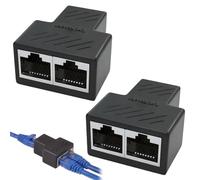2 distributori LAN da 1 a 2 senza corrente, splitter universale per cavo LAN da 1 a 2, adattatore di prolunga di rete, splitter Ethernet RJ45 per Cat5, Cat5e, Cat6, Cat6e, Cat7, Cat8