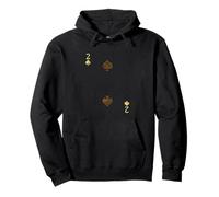 2 (due) di Picche Poker Card Gioco Carte Blackjack Card Felpa con Cappuccio