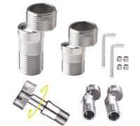 2 Eccentrico Rubinetto Doccia Sfalsato, FORMVERSITY Rubinetto per Doccia Adattatore per Miscelatore, Rubinetto per Doccias Adattatore a S, Lunghezza regolabile Eccentrici per Rubinetto