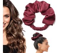 2 elastici arricciacapelli senza calore, per capelli lunghi, senza calore, per capelli lunghi, colore nero (cremisi)