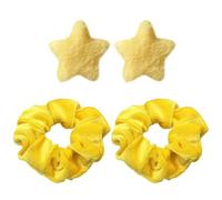 2 elastici e 2 fermagli per capelli grandi, per fissaggio capelli, fasce elastiche per donne e ragazze (giallo)