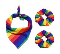 2 Elastici Per Capelli Arcobaleno, 1 Sciarpa Arcobaleno, Elastico Per Capelli Per Ragazze, Elastico Per Capelli Con Coda Di Cavallo Per Ragazze, Elastico Decorativo Per Capelli Per Ragazze