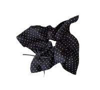 2 elastici per capelli con fiocco a scacchi bianchi e neri con stampa leopardata, da donna (D)