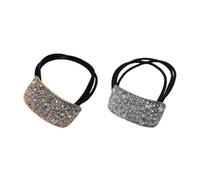 2 elastici per capelli con strass brillanti per donne e ragazze, semplice corda geometrica per capelli per ufficio, acconciature da donna, tutte le corrispondenze
