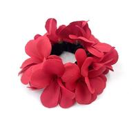2 elastici per capelli da donna con plumeria artificiale, con fiori, per intestino crasso, elastici per capelli, per capelli e coda di cavallo, per indossare tutti i giorni, rosso
