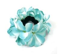 2 elastici per capelli da donna con plumeria artificiale, con fiori, per intestino crasso, elastici per capelli, per capelli e coda di cavallo, per indossare tutti i giorni, blu