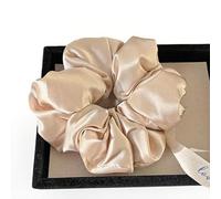 2 elastici per capelli da donna, fascia elastica in raso, scrunchies, supporto per coda di cavallo, bordo largo, scrunchie per capelli, larghezza per capelli, champagne (fascia per capelli in schiuma)