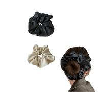 2 elastici per capelli in pelle PU, elastici per capelli grandi, elastici per coda di cavallo, morbidi accessori per capelli da donna