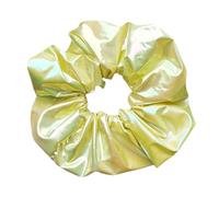 2 elastici per capelli in tessuto laser, colore sfumato, per intestino crasso, elastici per capelli, da donna, per coda di cavallo, colore giallo